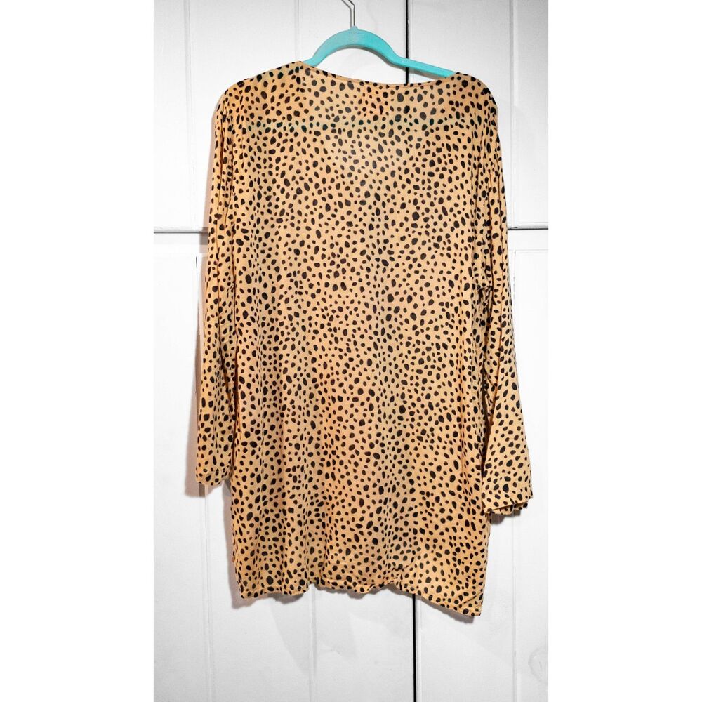 Billabong Semi-Sheer Cheetah Print Blue Skies Beach Lace Up Swim Coverup M - Picture 10 of 15